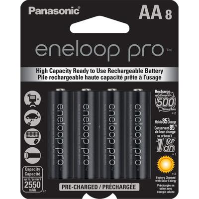 "Eneloop Batteries Pro AA - 8 Pack 1st Generation Black BK3HCCA8BA"