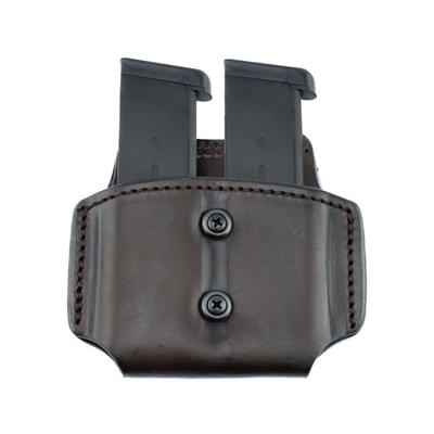 Texas 1836 Belt Slide Double Magazine Carrier Most 9mm Single Stack Ambidextrous Brown TX-DB-MC-017