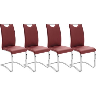 Freischwinger MCA FURNITURE "Köln", rot (bordeaux, verchromt), B:43cm H:100cm T:57cm, Kunstleder, Stühle, Kunstlederbezug, Komfortsitzhöhe, Stuhl belastbar bis 120 kg Image