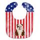 Caroline's Treasures Patriotic USA Baby Bib, English Bulldog Brindle White, Large