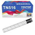 YOUTOP Remanufactured 1PK High Yield TN516 Black Toner Cartridge Replacement for Konica Minolta Bizhub 458E 558E 658E 308E 368E 258E 454E 554E Printers.