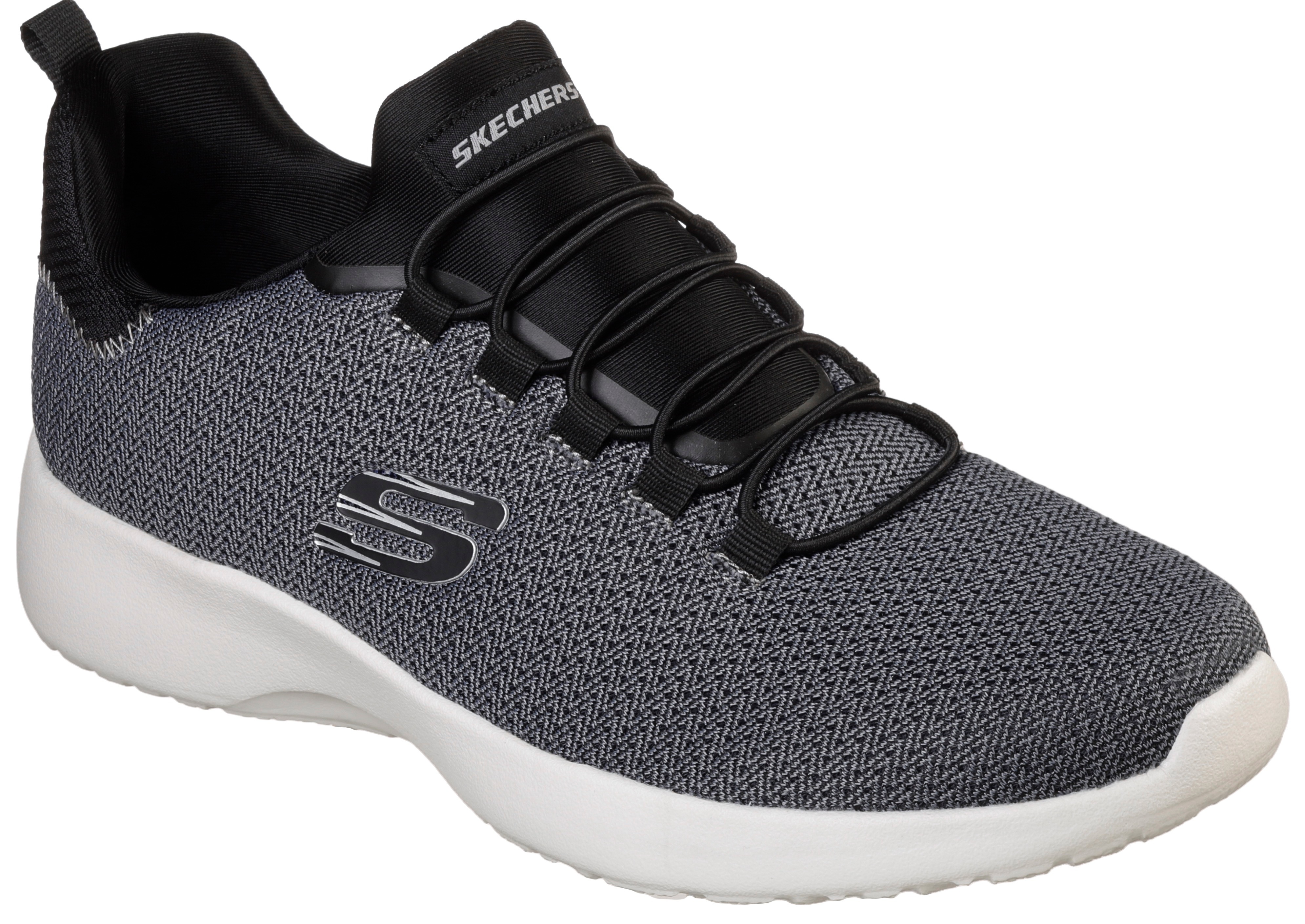 Slip-On Sneaker SKECHERS "DYNAMIGHT", Herren, Gr. 39, schwarz, Synthetik, Textil, Schuhe Modernsneaker Sneaker low, Slipper, Freizeitschuh, Trainingschuh mit Memory Foam-Innensohle