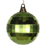 The Holiday Aisle® Shiny & Matte Mirror Ball Christmas Ornament Plastic in Green | 5.5 H x 5.5 W x 5.5 D in | Wayfair