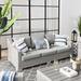 Conway Outdoor Patio Wicker Rattan Sofa by Modway Wicker/Rattan in Gray | 28 H x 78 W x 36 D in | Wayfair EEI-4842-LGR-GRY