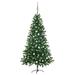The Holiday Aisle® Artificial Half Pre-lit Christmas Tree w/ Ball Set Party Decoration, Steel in Green | 13.8 D in | Wayfair