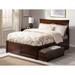 Harriet Bee Wells Solid Wood Storage Platform Bed w/ Footboard & Under Bed Drawers Wood in Brown | 16 H x 57.75 W x 76.75 D in | Wayfair