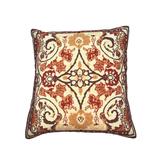 18 x 18 Square Cotton Accent Throw Pillows, Scrolled Floral Pattern, Set of 2, Multicolor