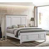 Roundhill Furniture Clelane Shiplap Wood Panel Bed, Weathered White and Gray