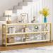 Extra Long Console Sofa Table with Metal Frame for Entrance, 3 Tiers TV Stand