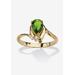 Women's Yellow Gold Plated Simulated Birthstone And Round Crystal Ring Jewelry by PalmBeach Jewelry in Peridot (Size 10)