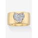 Women's Yellow Gold Plated Genuine Diamond Ring (1/10 Cttw) (Hi Color, I3-I4 Clarity) by PalmBeach Jewelry in Diamond (Size 7)