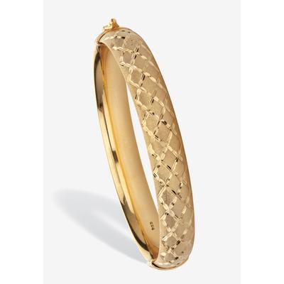 Women's Yellow Gold Plated Silver Diamond Cut Bangle Bracelet (10Mm), 7.75 Inches Jewelry by PalmBeach Jewelry in Gold