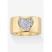 Women's Yellow Gold Plated Genuine Diamond Ring (1/10 Cttw) (Hi Color, I3-I4 Clarity) by PalmBeach Jewelry in Diamond (Size 7)