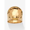 Women's Yellow Gold-Plated Hammered Concave Cigar Ring (5.5Mm) Jewelry by PalmBeach Jewelry in Gold (Size 5)