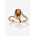 Women's Yellow Gold Plated Simulated Birthstone And Round Crystal Ring Jewelry by PalmBeach Jewelry in Citrine (Size 7)