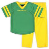 Infant Green/Yellow Oregon Ducks Red Zone Jersey & Pants Set