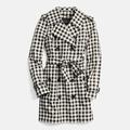 Coach Jackets & Coats | Coach Check Trench Coat Black White Gingham Checkered Rain Coat Double Breasted | Color: Black/White | Size: 4
