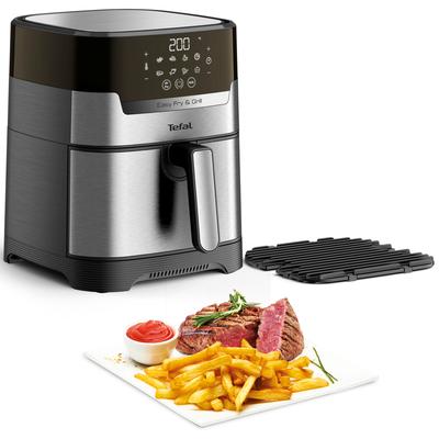 TEFAL Fritteuse "EY505D Easy Fry & Grill Deluxe" Fritteusen silberfarben (schwarz, silberfarben) Fritteusen