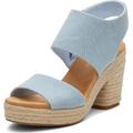 TOMS Damen Majorca Platform Sandale mit Absatz, Pastel Blue, 38.5 EU