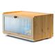 AINILE Bamboo Bread Bin, Wooden Bread Bin, Bread Box, Storage Stylish Bread Box, 40 x 25 x 20 cm