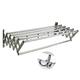 WANWEN Airer Towel Drying Rack Clothes Airer 50-100cm 6 Rail Telescopic Folding Bathroom Hook Pole Wall Rod Washing Line 304 Stainless Steel Dryer Space Saving (Size : 80cm) little surprise