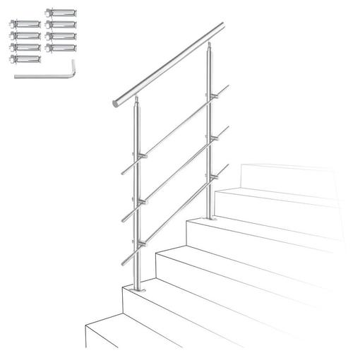 Swanew - Treppengeländer Edelstahl Geländer Balkongeländer ø 42mm für Innen und Außen Garten