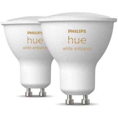 Philips Hue - Smarte Lampen - Smarte LED-Lampe GU10, 4,3 w, dimmbar, weißes Licht, 2 Stk.