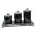 Clihome Exquisite Three Glass Canister with Tray in Gift Box