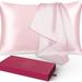 Double-Sided Design Silk Pillowcase with Hidden Zipper Light Pink