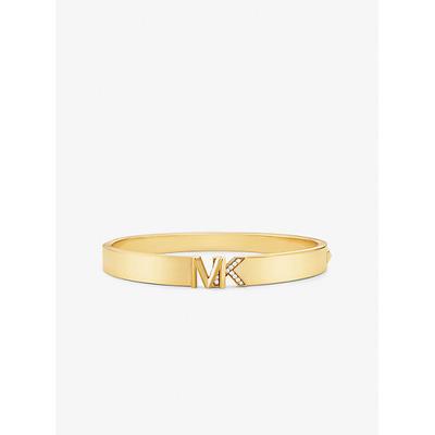 Michael Kors Precious Metal-Plated Brass Pavé Logo Bangle Gold One Size
