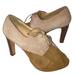 J. Crew Shoes | J.Crew Peep Toe Oxford Heels | Color: Cream/Tan | Size: 8.5