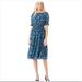 Kate Spade Dresses | Kate Spade - Dark Peacock Floral Flare Dress | Color: Blue | Size: Xs