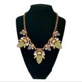 J. Crew Jewelry | J. Crew Green Yellow Periwinkle Crystal Jewelry Necklace Gold Tone Chain | Color: Gold/Green | Size: Os