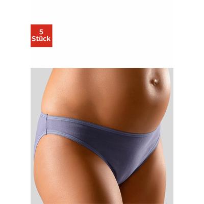 Umstandsslip PETITE FLEUR Gr. 42, blau (2xblau + 2xweiß 1xschwarz) Damen Unterhosen mit tief sitzendem Bund