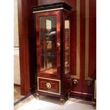 Rosdorf Park Yeates 27.56" Wide Mirrored Back China Cabinet Wood/Glass in Brown | 74.8 H x 27.56 W x 18.5 D in | Wayfair