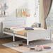 Twin/Full/Queen Wood Frame Sleigh Bed with Footboard