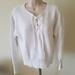 J. Crew Sweaters | J.Crew Women's Pullover Long Sleeve Lace Up Chest Sweater White Cotton Sz S | Color: White | Size: S