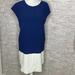 Madewell Dresses | Madewell Royal Blue And White Sheath Dress Size Xs | Color: Blue/White | Size: Xs