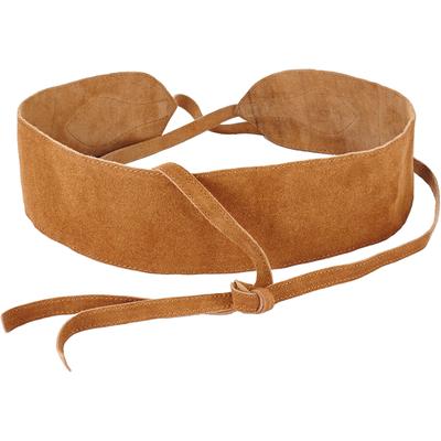 Taillengürtel LASCANA "Bindegürtel", Damen, Gr. M, braun (camelfarben), Leder, unifarben, aufgeraut, modisch, Gürtel, Ledergürtel, Shapingeffekt, für Kleid & Overall, Bauchgürtel Image