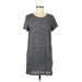 Forever 21 Casual Dress - Shift Scoop Neck Short sleeves: Gray Dresses - Women's Size Medium