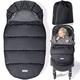 Orzbow Universal Footmuff for Pushchair,Waterproof Cosy Toes for Baby Buggy Pram Stroller with Adjustable Hood,Polar Fleece Liner,Machine Washable and Removable Winter Pushchair Liner (Black)