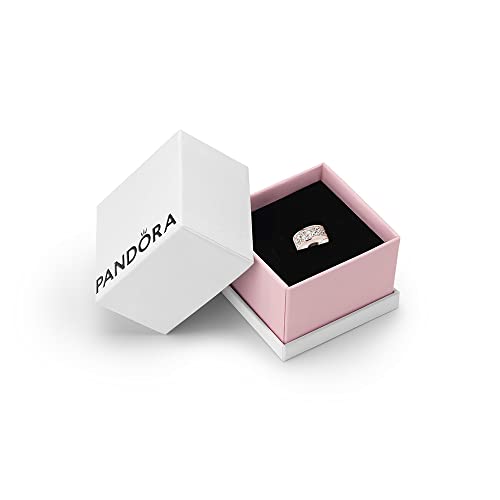 Pandora Timeless Women's 14k Rose Gold-Plated Clear PavÃ© Cubic Zirconia Clip Charm for Bracelet, With Gift Box