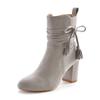 Stiefelette LASCANA, Damen, Gr. 36, grau (hellgrau), Obermaterial: 100% Textilmaterial. Futter: 100% Textilmaterial. Decksohle: 100% Lederimitat. Laufsohle: 100% Synthetik, unifarben, modisch, Schuhe, mit Blockabsatz, High-Heel-Stiefelette, Ankle...