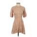 Love, Fire Casual Dress - Mini: Tan Leopard Print Dresses - Women's Size P - Print Wash