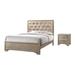 CDecor Home Furnishings Ophelia Metallic Champagne 2-Piece Bedroom Set w/ Nightstand Upholstered in Brown | 59.75 H x 63.5 W x 83.75 D in | Wayfair
