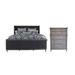 CDecor Home Furnishings Martinique French Gray 2-Piece Bedroom Set w/ Chest Upholstered in Brown/Gray/Red | 62 H x 81.75 W x 86.25 D in | Wayfair