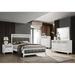 CDecor Home Furnishings Halifax White 3-Piece Bedroom Set w/ Dresser Upholstered in Gray/Black | 56 H x 64 W x 85 D in | Wayfair 200668Q-S3DR