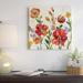 East Urban Home 'July in the Garden II' Painting Print on Canvas in Green/Red/White | 18 H x 18 W x 1.5 D in | Wayfair ESUR1370 37295313