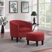 Barrel Chair - Lark Manor™ Anges Upholste Barrel Chair w/ Ottoman Microfiber/Microsuede in Red | 27.5 H x 25 W x 26.25 D in | Wayfair