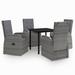 Winston Porter Patio Dining Set Outdoor Dining Set Table & Chair Set for Garden Glass/Wicker/Rattan in Black | 29.13 H x 31.5 W x 50 D in | Wayfair